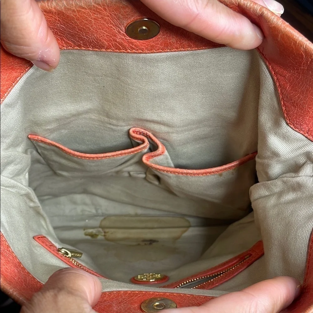 Tory Burch 3 way Orange Leather Crossbody Bag